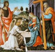 Angyali üdvözlet Szent Jánossal és Szent Andrással (Galleria Nazionale di Capodimonte) – Filippino Lippi